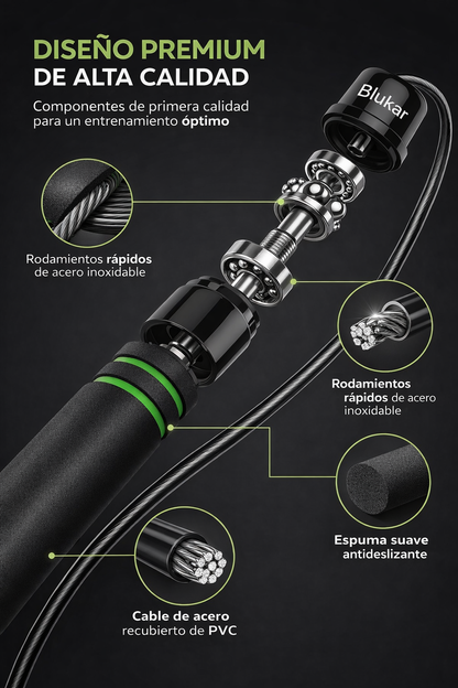CUERDA DE SALTO PROFESIONAL DE ALTA VELOCIDAD CON RODAMIENTOS