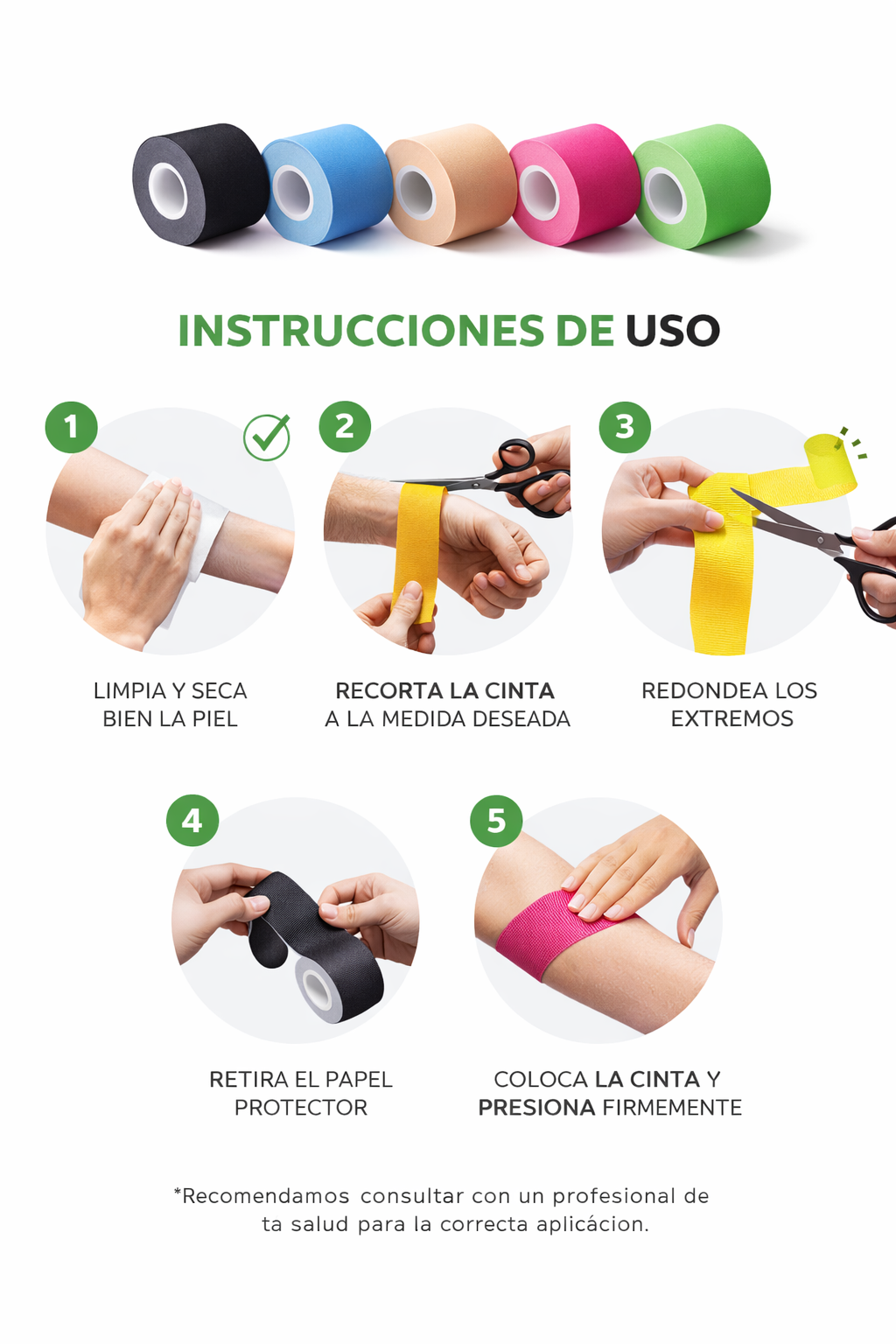 CINTA KINESIOTAPE PROFESIONAL- PACKS AHORRO DISPONIBLES