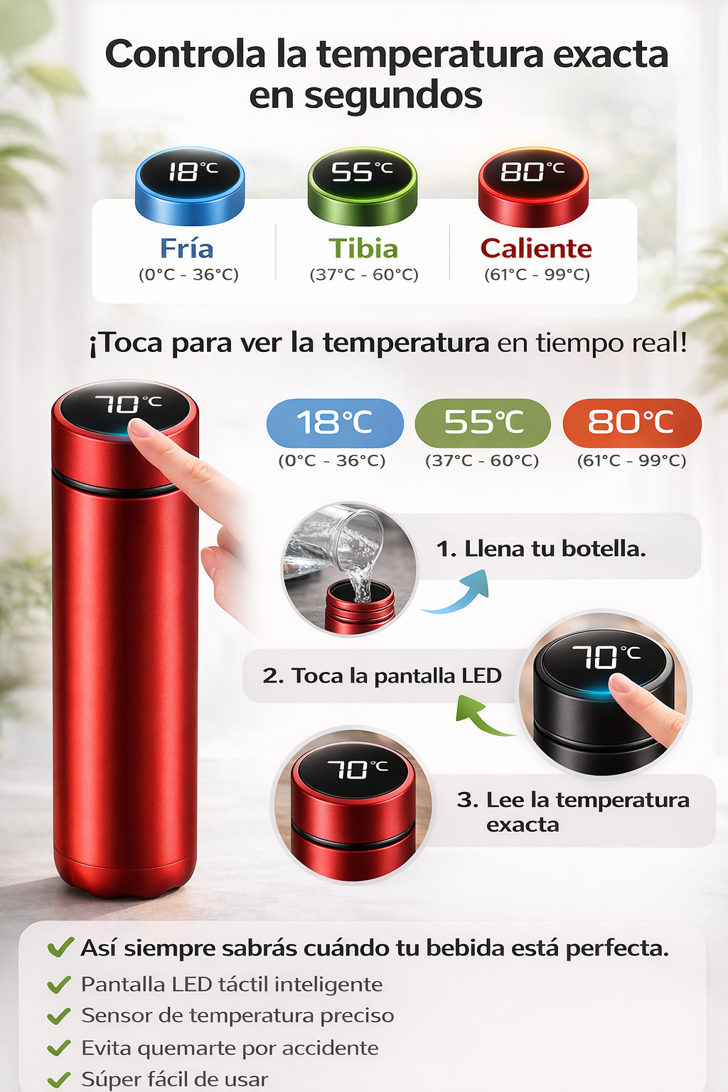 BOTELLA TERMICA DEPORTIVA DE ACERO INOXIDABLE