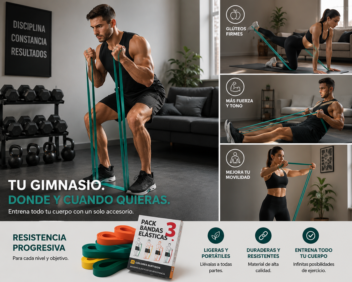 BANDAS ELÁSTICAS PROFESIONALES/ PACK 3