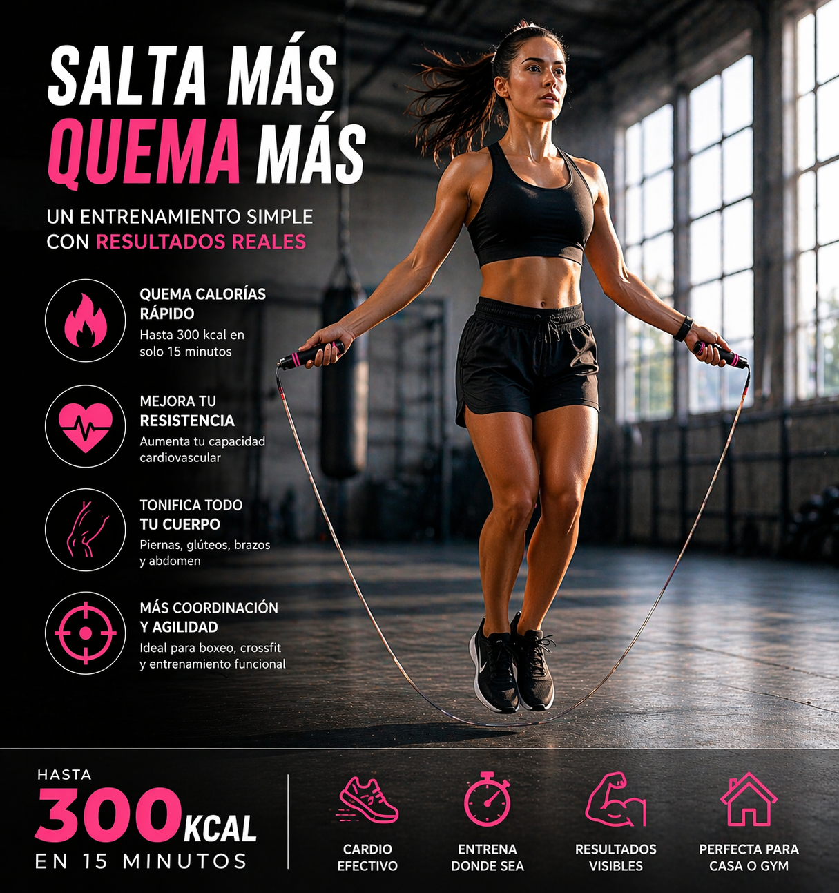 CUERDA DE SALTO PROFESIONAL DE ALTA VELOCIDAD CON RODAMIENTOS